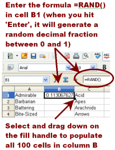 Figure 4 - Populate column B as explained in this figure. Repeat the procedure to also populate column D.