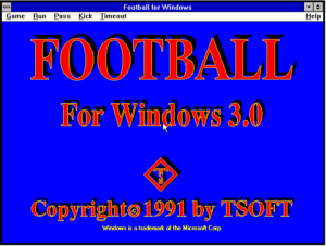 Football For Windows 3.0 splash screen