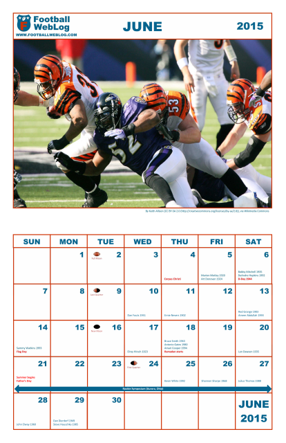 Printable Football Calendar