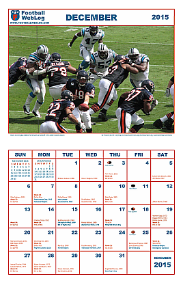 December 2015 NFL Calendar