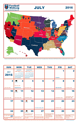 July 2016 Football Calendar