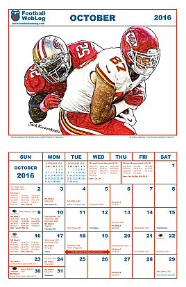 October 2016 Football Calendar