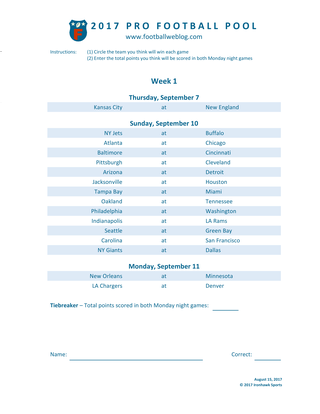 Run a Weekly Football Pool