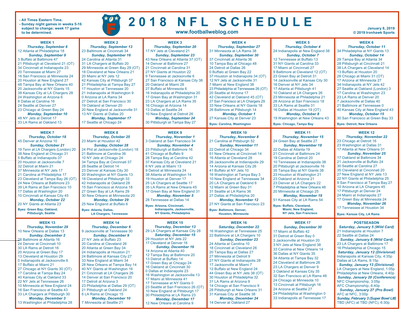 2018-19 One Page NFL Schedule Updated With Wild Card Round Scores