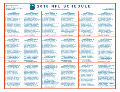 2018-19 One Page NFL Schedule Updated With Conference Championships Scores