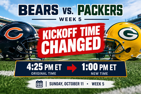The Bears-Packers Kickoff Time Changed. Apparently.